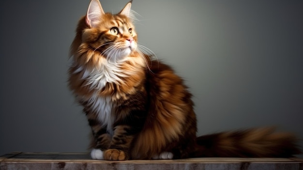 Stunning Cymric Cat Photographed with Professional Studio Lighting