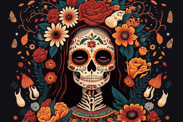 Stunning Day of the Dead illustration