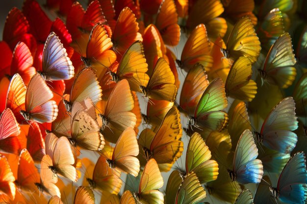 Photo a stunning display of colorful butterflies