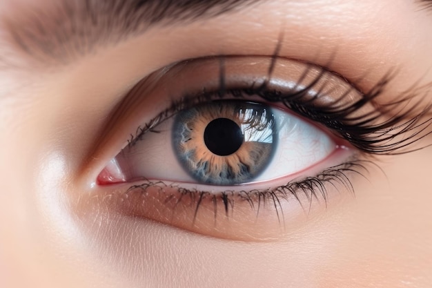 Stunning female eye in macro with natural makeup chic and detailed Generative AI