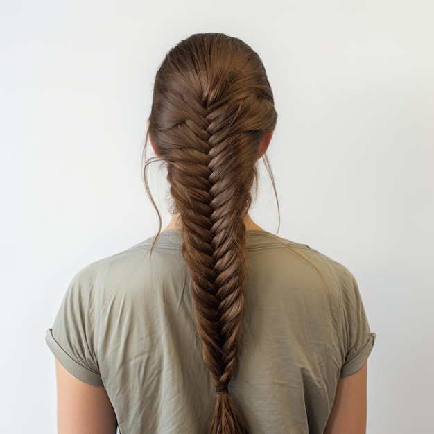 Photo stunning fishtail braid hairstyle accurate detailed and wetcoreinspired