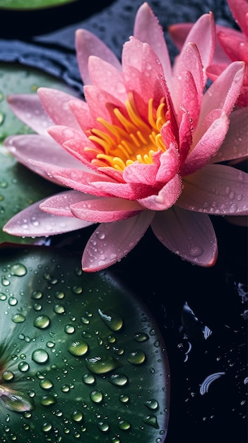 Stunning flower with drop of water