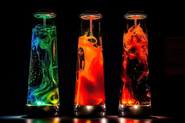 Stunning fusion of colors in a lava lamp