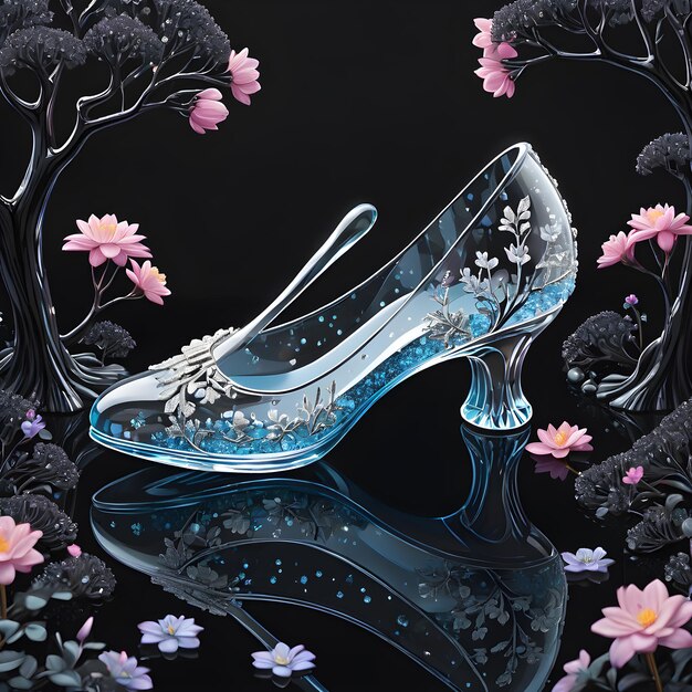 Photo stunning glassy sandal shoes for weddings