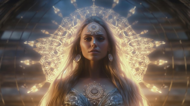 Stunning goddess Beautiful illustration picture Generative AI