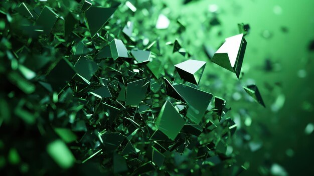 stunning green abstract geometric shapes creating a dynamic and modern visual composition with depth and texture