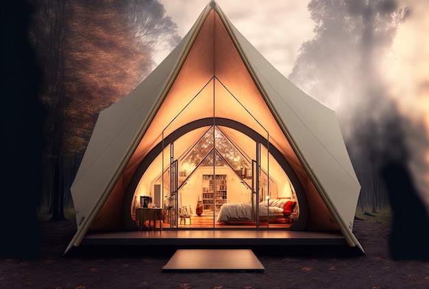 Stunning home design including a tent