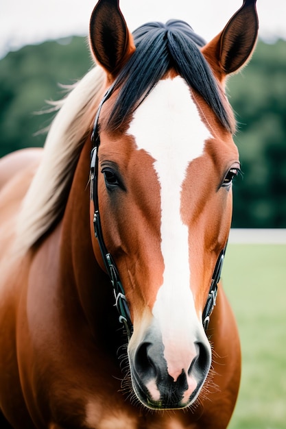 Stunning Horse Portrait Amidst Breathtaking Natural Scenery