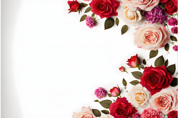 A stunning image featuring a red and pink rose flower with a blank space in the middle