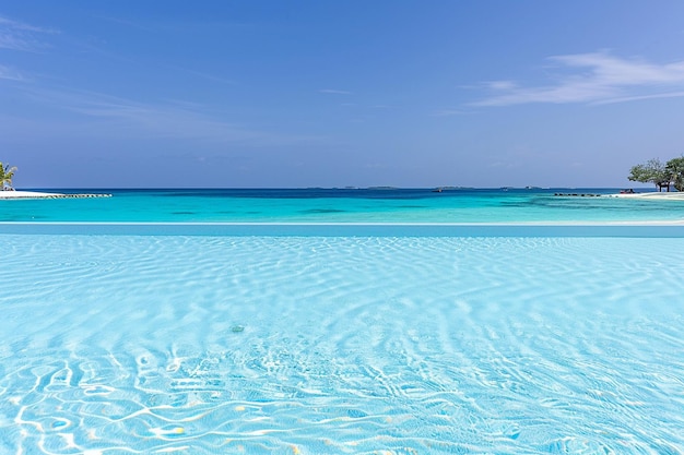 Stunning infinity pools blending into the ocean horizon