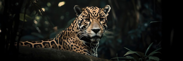 Stunning Jaguar in the Lush Jungle Beautiful Wildlife Photography Generative AI