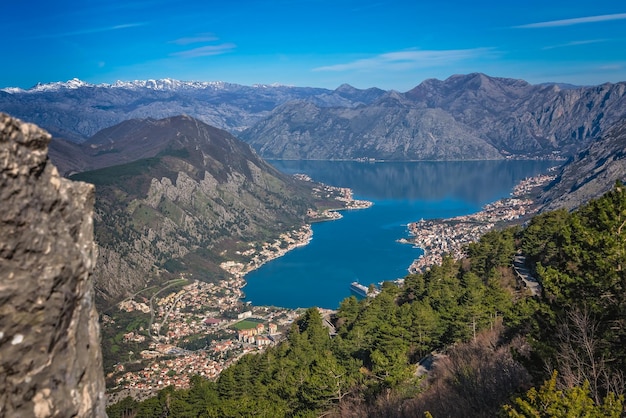 Stunning landscape of the Bay of Kotor in Montenegro