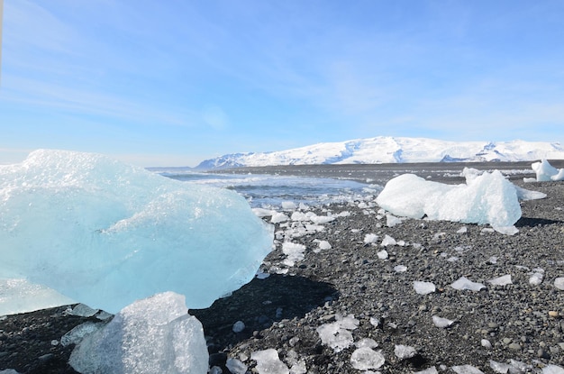 Stunning landscape of glacial ice in Iceland