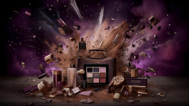 stunning makeup products exploding image