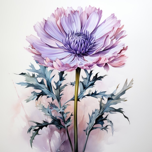 Stunning Micro Stock Photos of Flowers in Soft Watercolor Botanical View on White Background