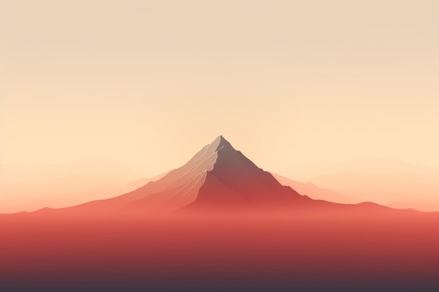 Потрясающий минималистский фон горы Красивая иллюстрация картинка Генеративный AI
