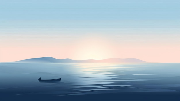 Stunning Minimalist Vector Artwork Of The Sea