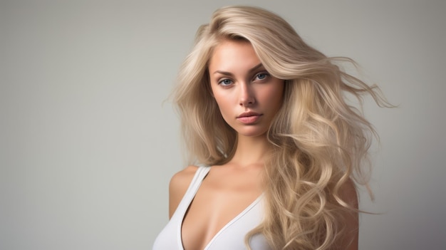 stunning model with a beautiful hair