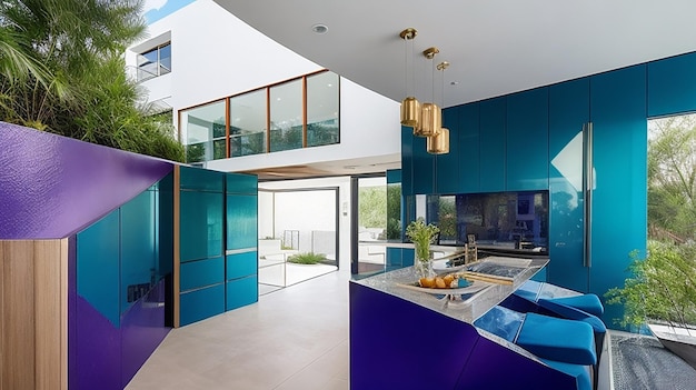 Stunning Modern Home Blends Metallic Elegance with Organic Warmth and Vibrant Colors