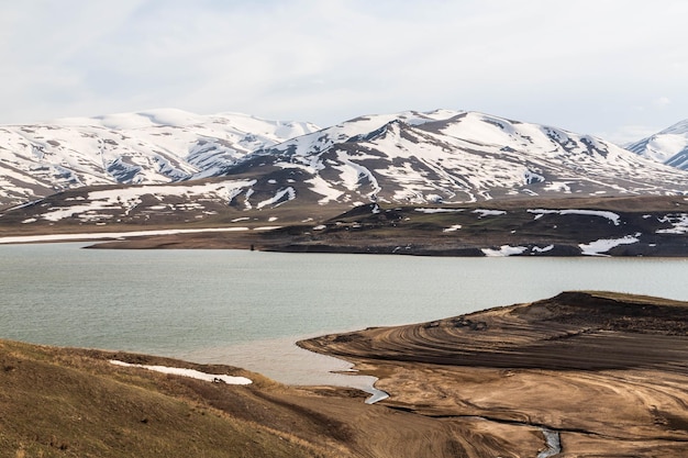 stunning mountain landscape Snowcovered mountains a lake and valleys Zangezur Mountains Armenia