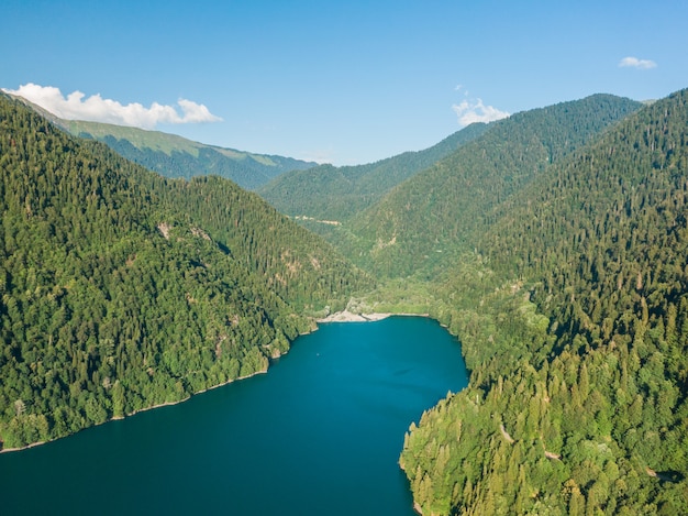 Stunning mountain landscape with a crystal clear blue lake