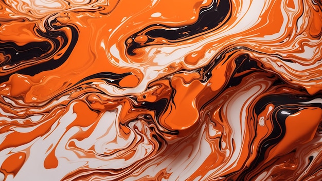 A stunning orange color liquid abstract background design wallpaper generated by AI