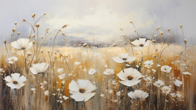 Stunning Painting of White Flowers