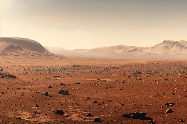 Stunning panorama of the Martian landscape capture generative ai