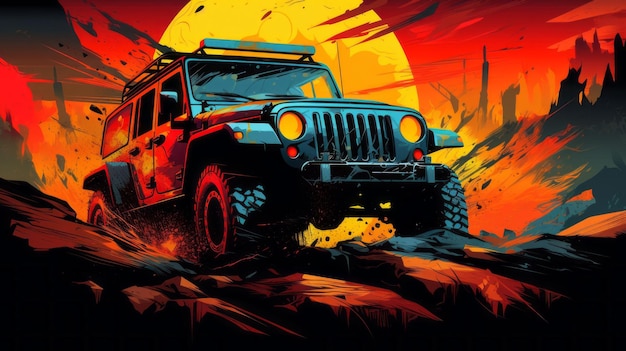 Stunning Pop Artinspired Off Road Jeep Wallpaper