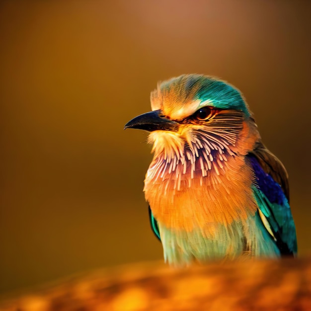 A stunning Rainbow Beeeater perches elegantly showcasing its iridescent feathers