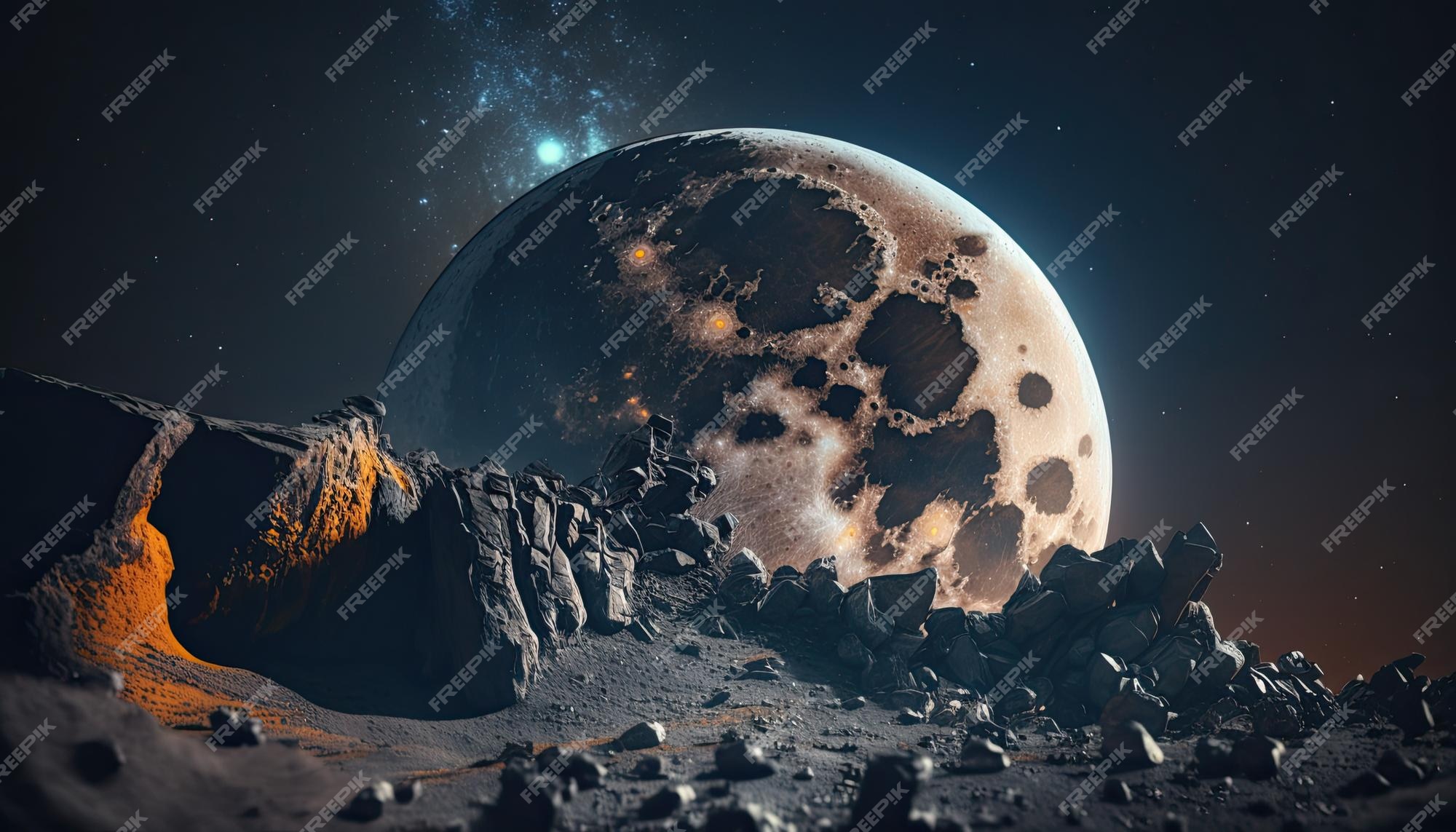 Moon Wallpaper 4K, Stars, Astrophotography