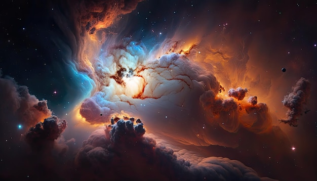 Stunning realistic wallpaper of a Nebula Deep space starry astrophotography universe cosmus space background Generative ai