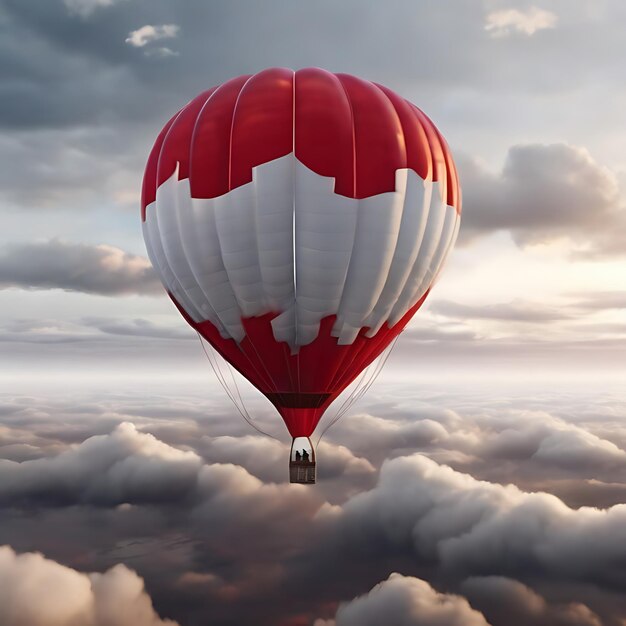 Foto uno splendido mongolfiere a palloncino rosso generato dall'ai