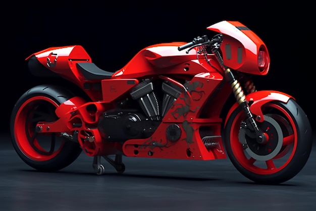 Photo stunning red futuristic sports bike