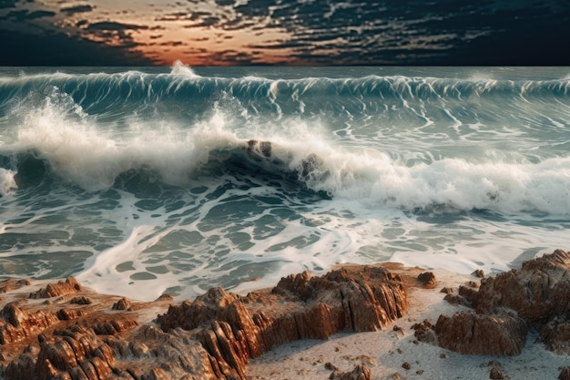 Stunning representation of the shoreline of the Atlantic Ocean