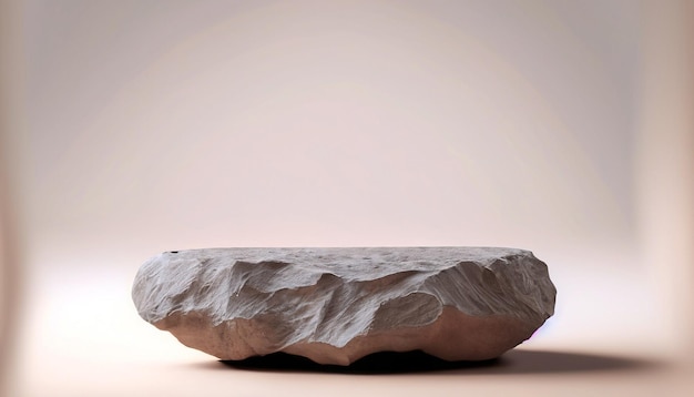 Stunning Rock Stone Podium Mockup Showcase Your Product in an Abstract Presentation Empty Display