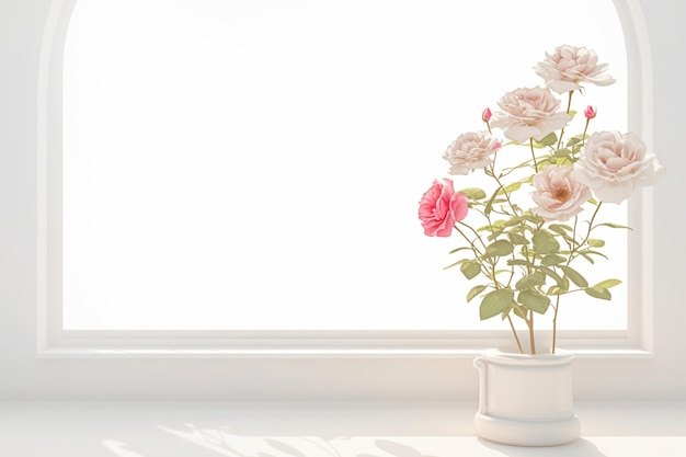 Stunning rose plant in a vase creating a serene ambiance