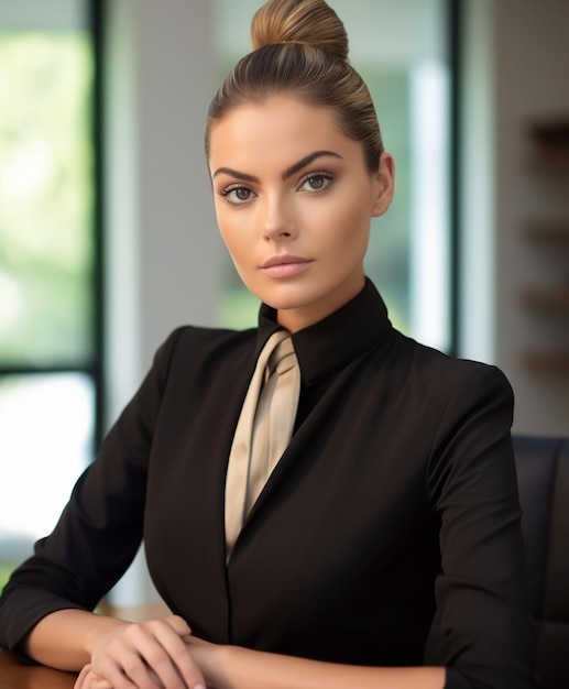 A stunning shot of a business person with offical office attire