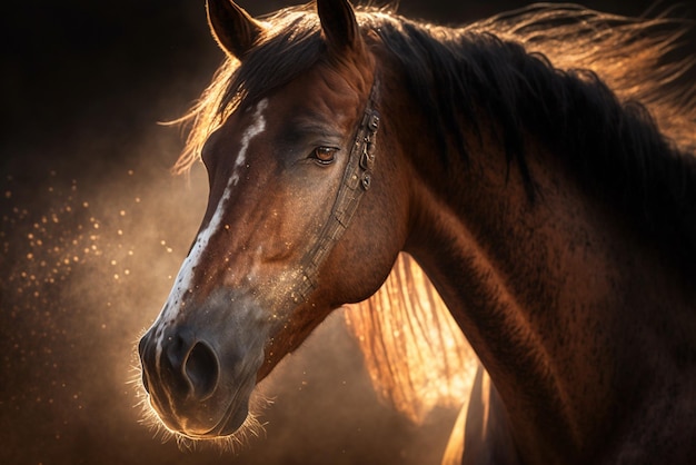 Потрясающий снимок лошади в лесу