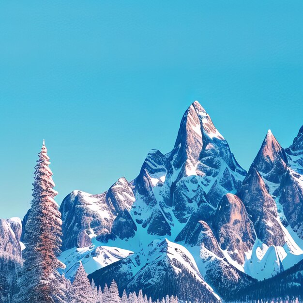 Photo stunning snow mountain landscape