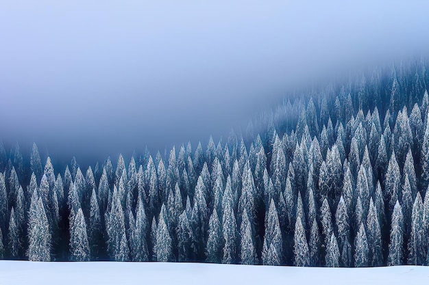 Stunning Snowy Christmas Trees against a Beautiful SkyxA