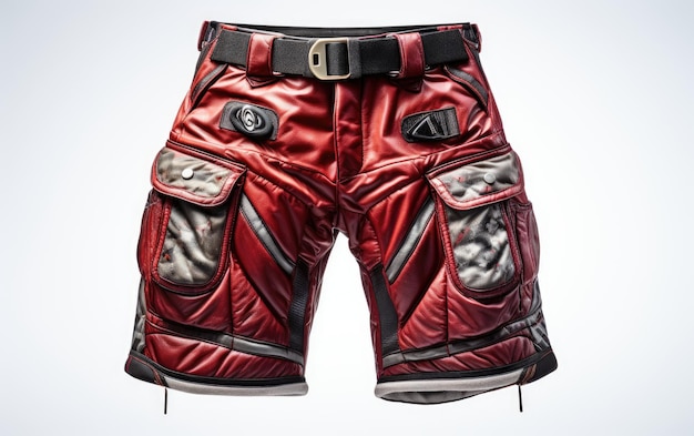 Stunning Strong Red Ice Hockey Pants 3D-personage geïsoleerd op witte achtergrond