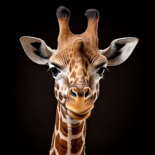 Stunning Studio Portrait Of Giraffe With Captivating Eyes