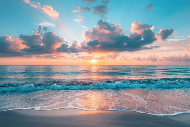 Photo stunning sunrise cloudscape over the sea