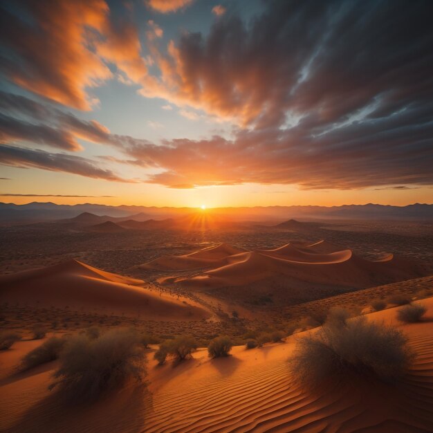 Stunning sunset over the desert