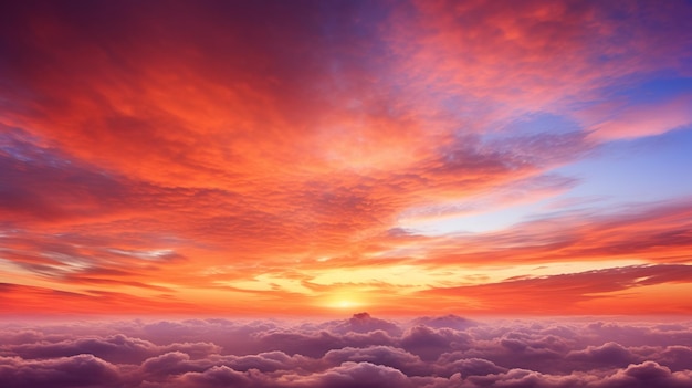 A Stunning Sunset Over a Sea of Clouds