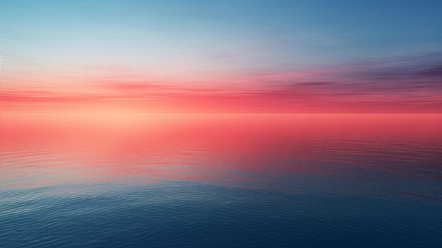 Foto uno splendido tramonto su uno specchio d'acqua sereno ed espansivo