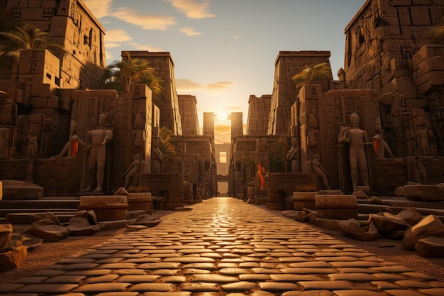 Photo stunning temple of karnak in luxor generative ai