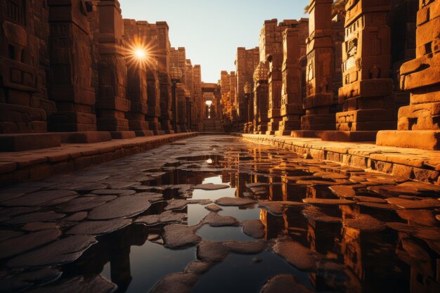 Photo stunning temple of karnak in luxor generative ai