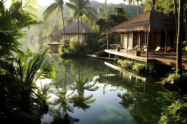 Stunning Tropical Oasis with CrystalClear Waters and Flourishing Flora